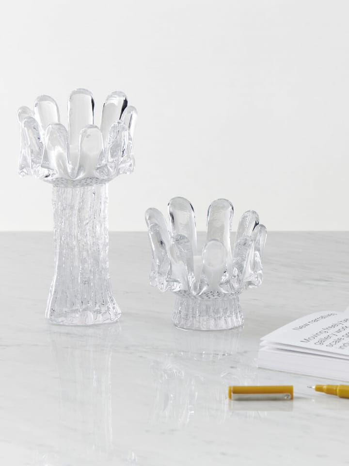 Sunflower candle holder 9.2 cm, Clear Kosta Boda