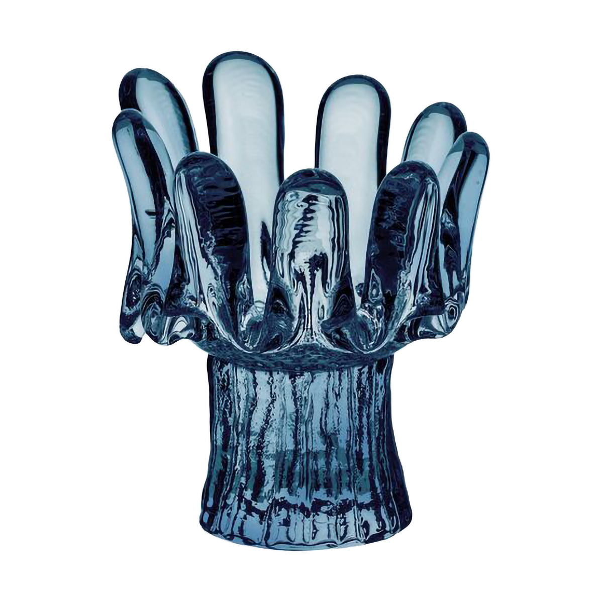 Kosta Boda Sunflower candle holder circular glass 11.5 cm Blue