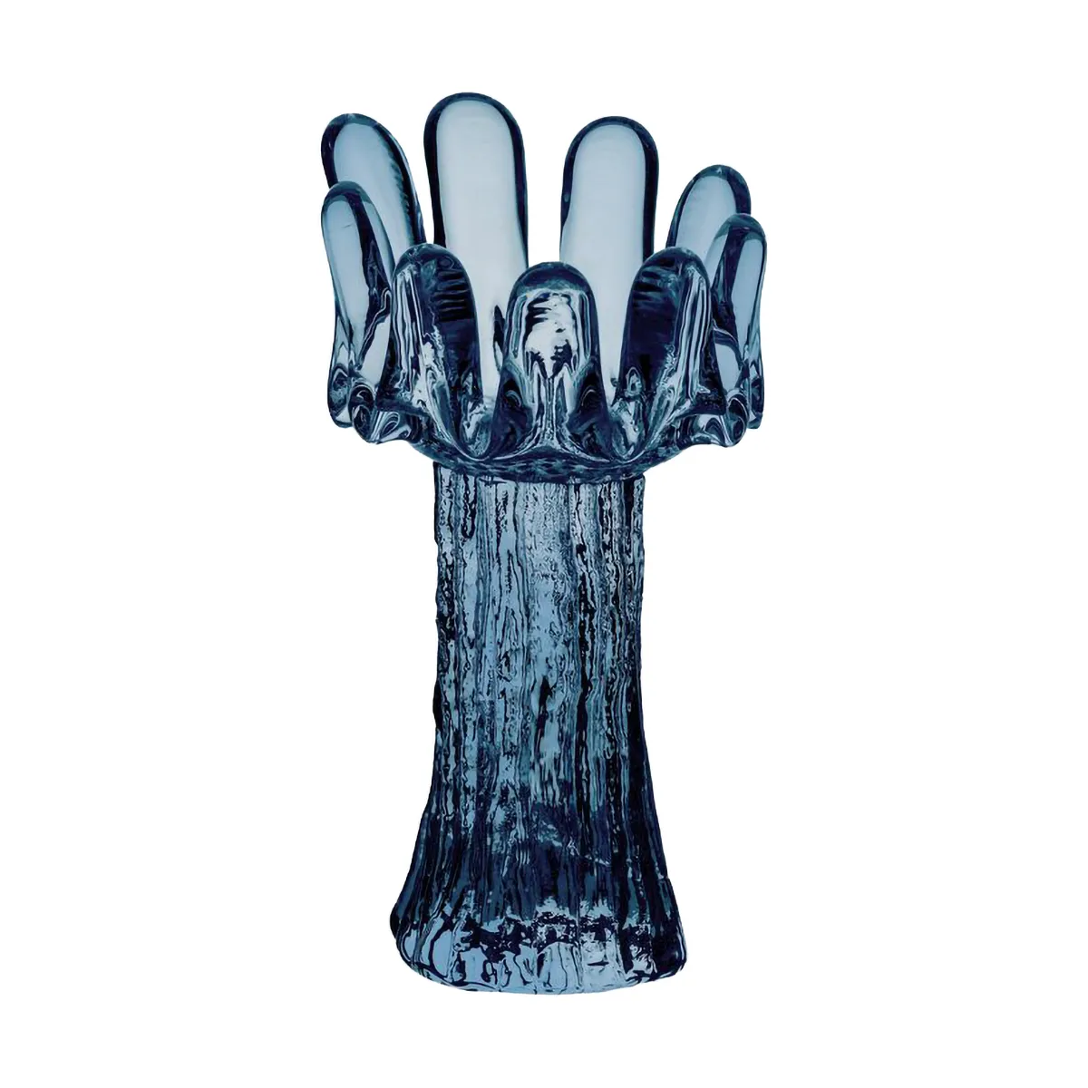 Kosta Boda Sunflower candle holder circular glass 18 cm Blue
