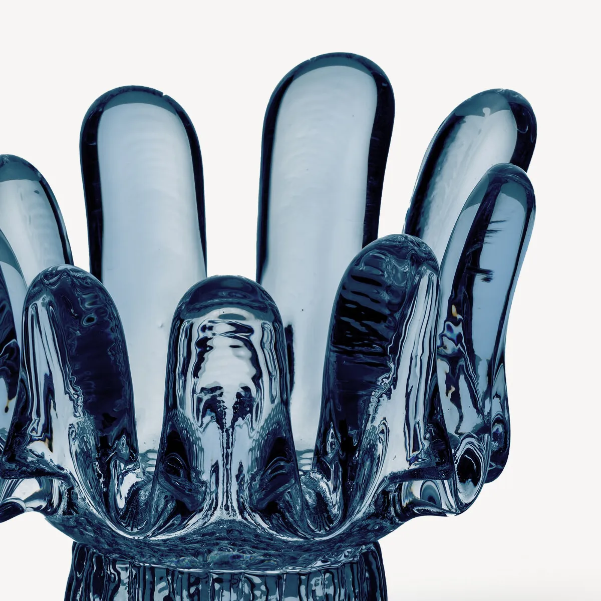 Sunflower candle holder circular glass 9.2 cm, Blue Kosta Boda