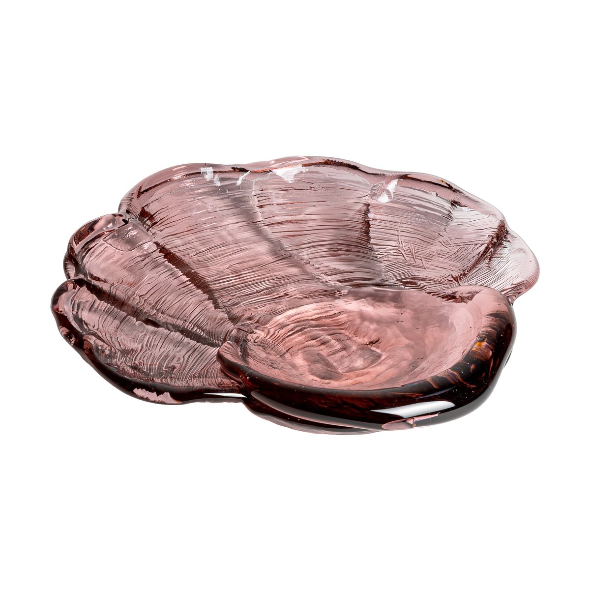 Kosta Boda Venusmussla glass saucer 30x33 cm Pink | Scandinavian Design | Glass art | Pink