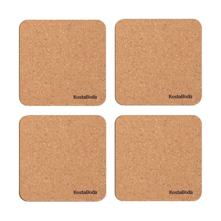Kosta Boda Viva coasters 9.6x9.6 cm 4-pack Cork