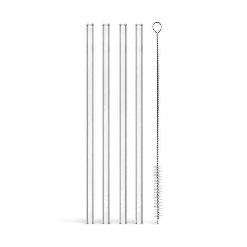 Kosta Boda Viva straws + cleaning brush 5 pieces Clear