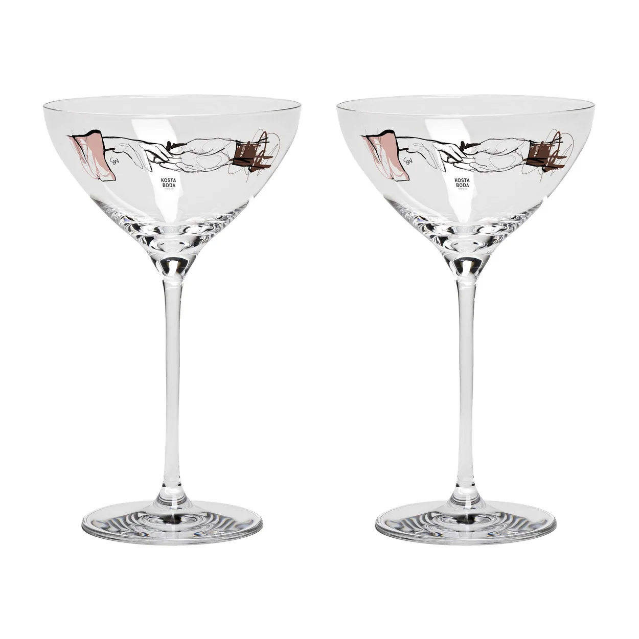 Kosta Boda You and me together champagne coupe 32 cl 2-pack Clear / Multi