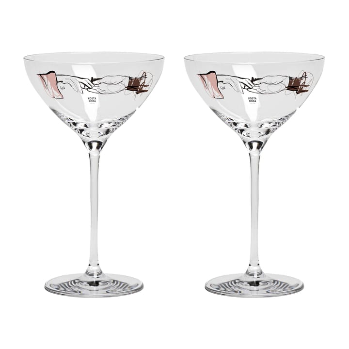 You and me together champagne coupe 32 cl 2-pack - Clear / Multi - Kosta Boda