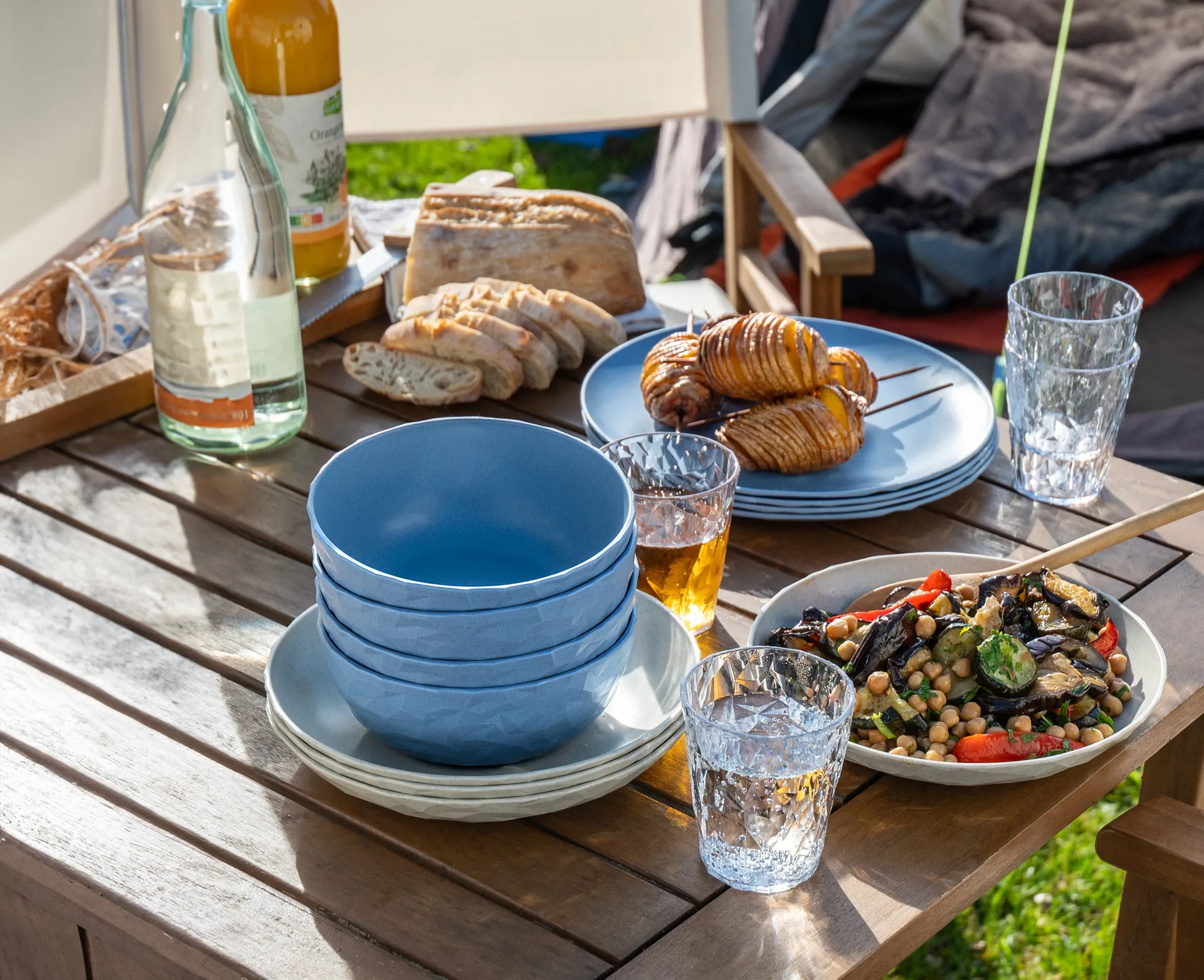 Club bowl Ø16.2 cm 4-pack biocircular thermoplastic, Nature flower blue Koziol