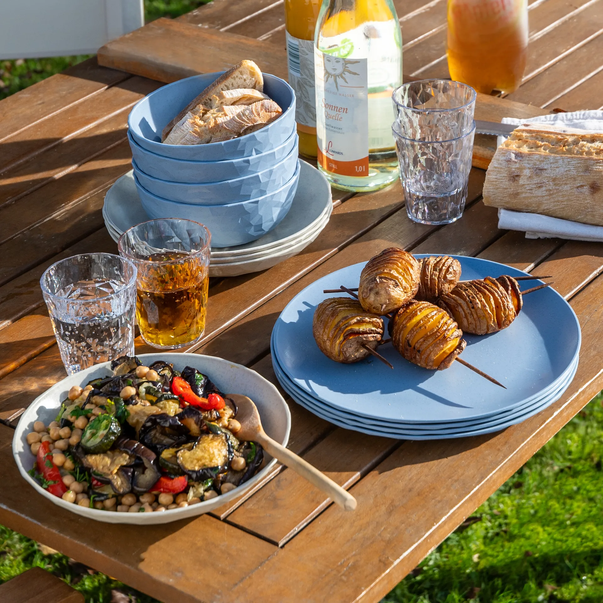 Club bowl Ø16.2 cm 4-pack biocircular thermoplastic, Nature flower blue Koziol