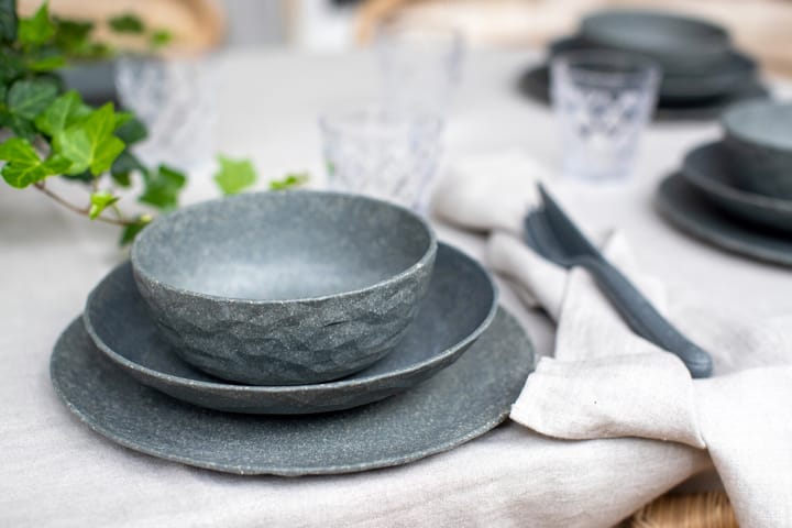Club deep plate Ø22 cm 4-pack biocircular thermoplastic, Nature ash grey Koziol