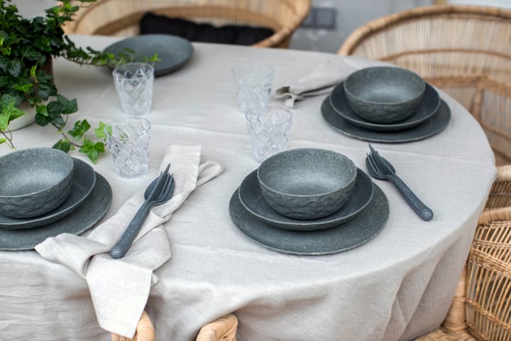 Club deep plate Ø22 cm 4-pack biocircular thermoplastic, Nature ash grey Koziol