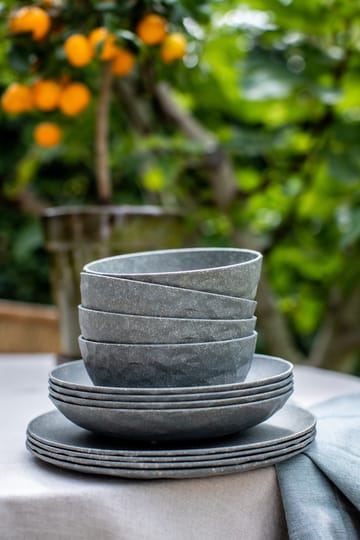 Club deep plate Ø22 cm 4-pack biocircular thermoplastic - Nature ash grey - Koziol