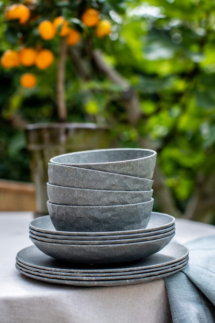 Club deep plate Ø22 cm 4-pack biocircular thermoplastic, Nature ash grey Koziol