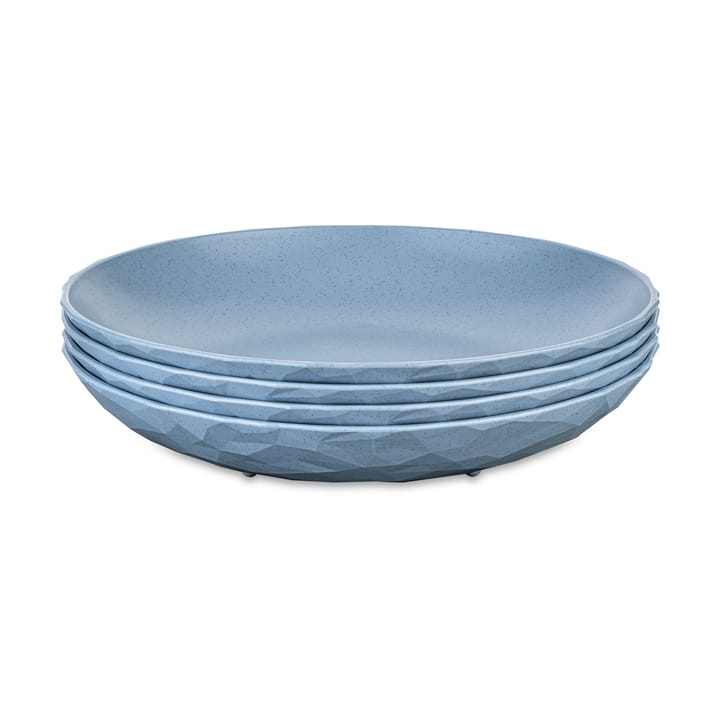 Club deep plate Ø22 cm 4-pack biocircular thermoplastic - Nature flower blue - Koziol