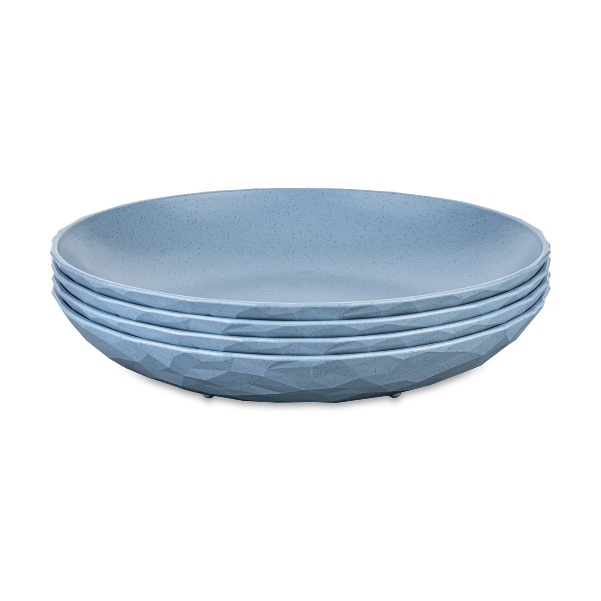 Koziol Club deep plate o22 cm 4-pack biocircular thermoplastic Nature flower blue