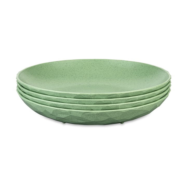 Club deep plate Ø22 cm 4-pack biocircular thermoplastic - Nature leaf green - Koziol