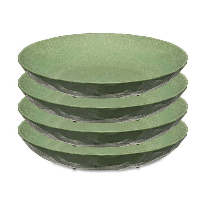 Club deep  plate Ø22 cm 4-pack - Natural leaf green - Koziol