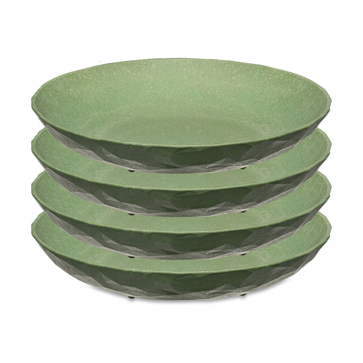 Koziol Club deep plate o22 cm 4-pack Natural leaf green
