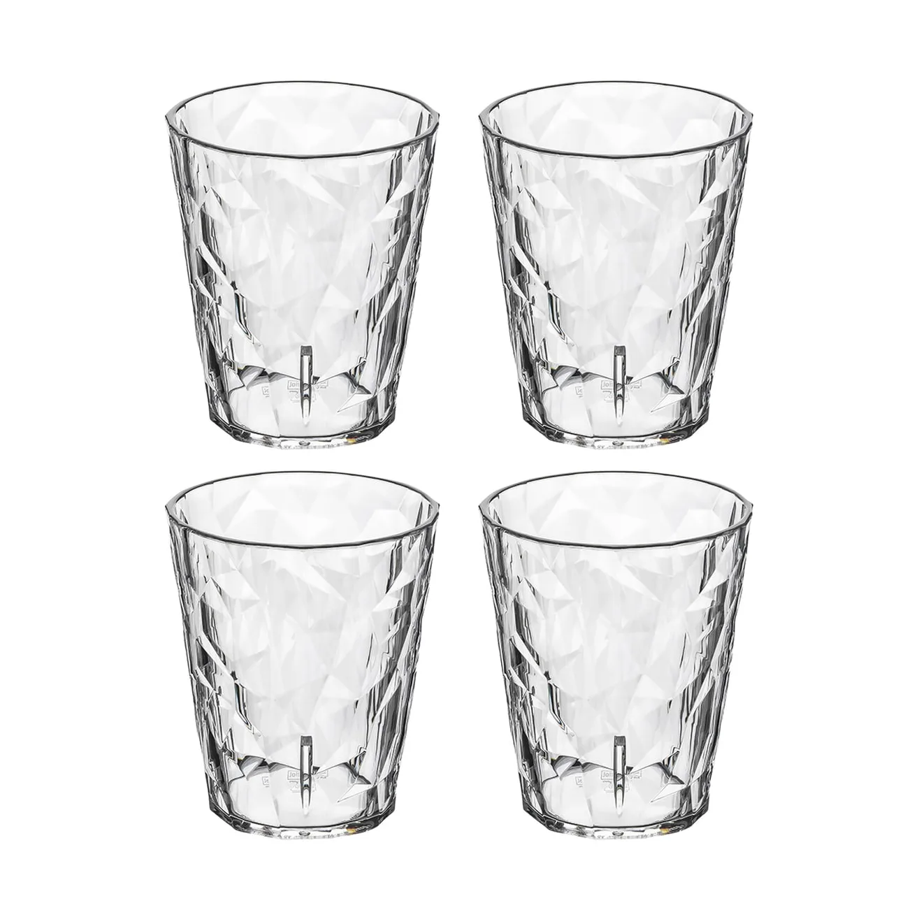 Club No. 1 drinking glass plastic 25 cl 4-pack, Crystal clear Koziol