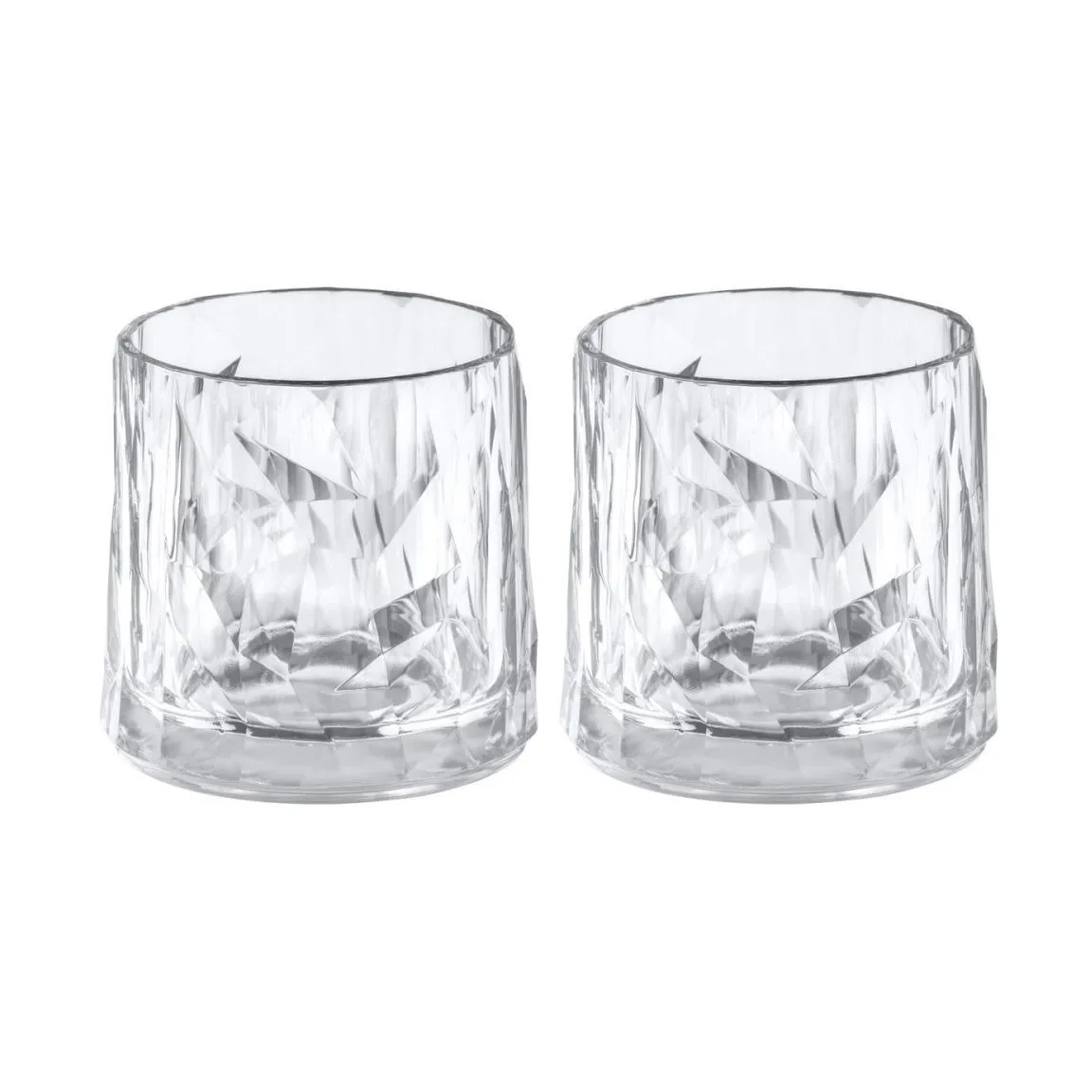 Club No. 2 tumbler glass plastic 25 cl 2-pack, Crystal clear Koziol