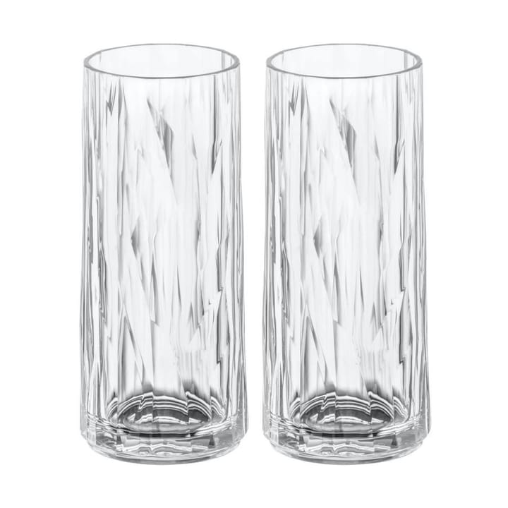 Club No. 3 long drink glass plastic 25 cl 2-pack - Crystal clear - Koziol