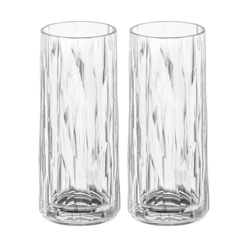 Koziol Club No. 3 long drink glass plastic 25 cl 2-pack Crystal clear