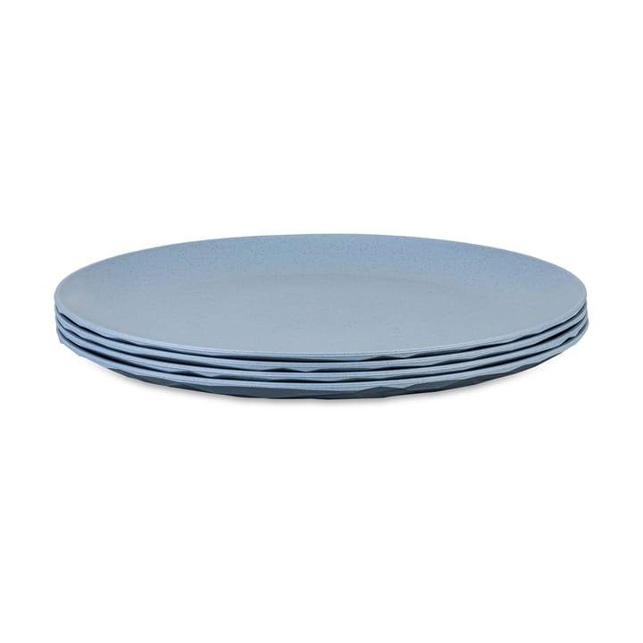 Club plate Ø26 cm 4-pack biocircular thermoplastic - Nature flower blue - Koziol