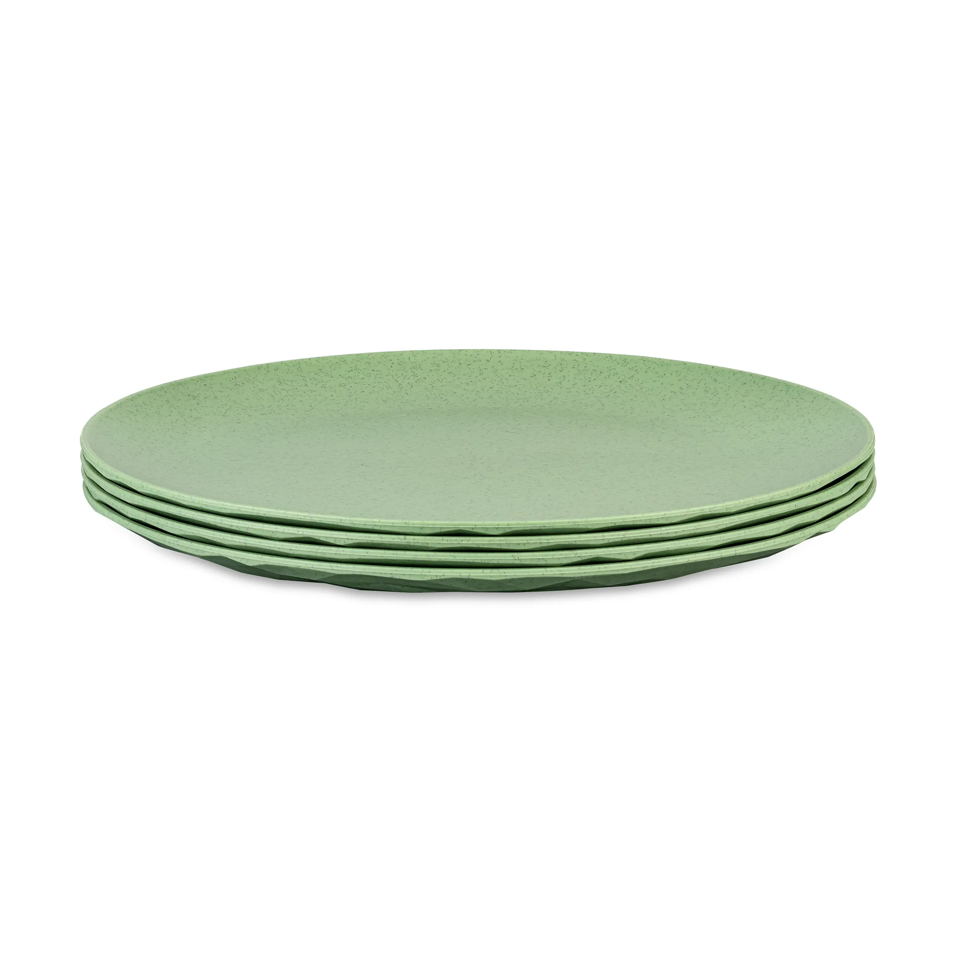 Club plate Ø26 cm 4-pack biocircular thermoplastic, Nature leaf green Koziol