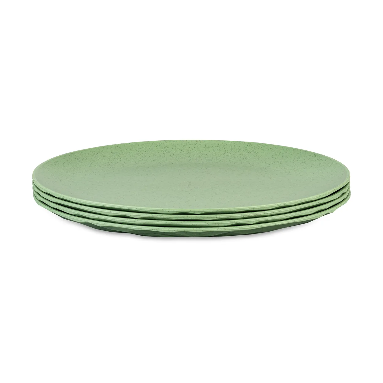 Koziol Club plate o26 cm 4-pack biocircular thermoplastic Nature leaf green