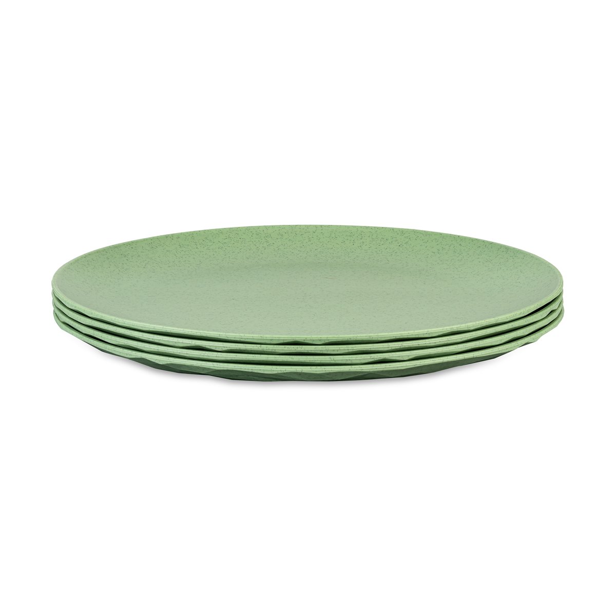 Koziol Club plate o26 cm 4-pack biocircular thermoplastic Nature leaf green