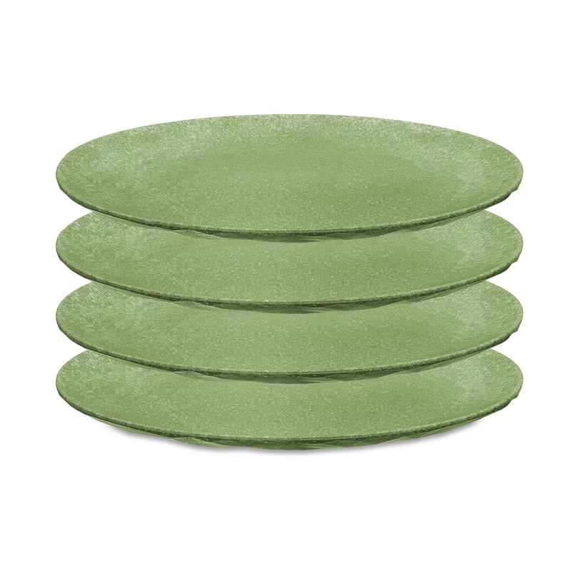 Koziol Club plate Ø26 cm 4-pack Natural leaf green