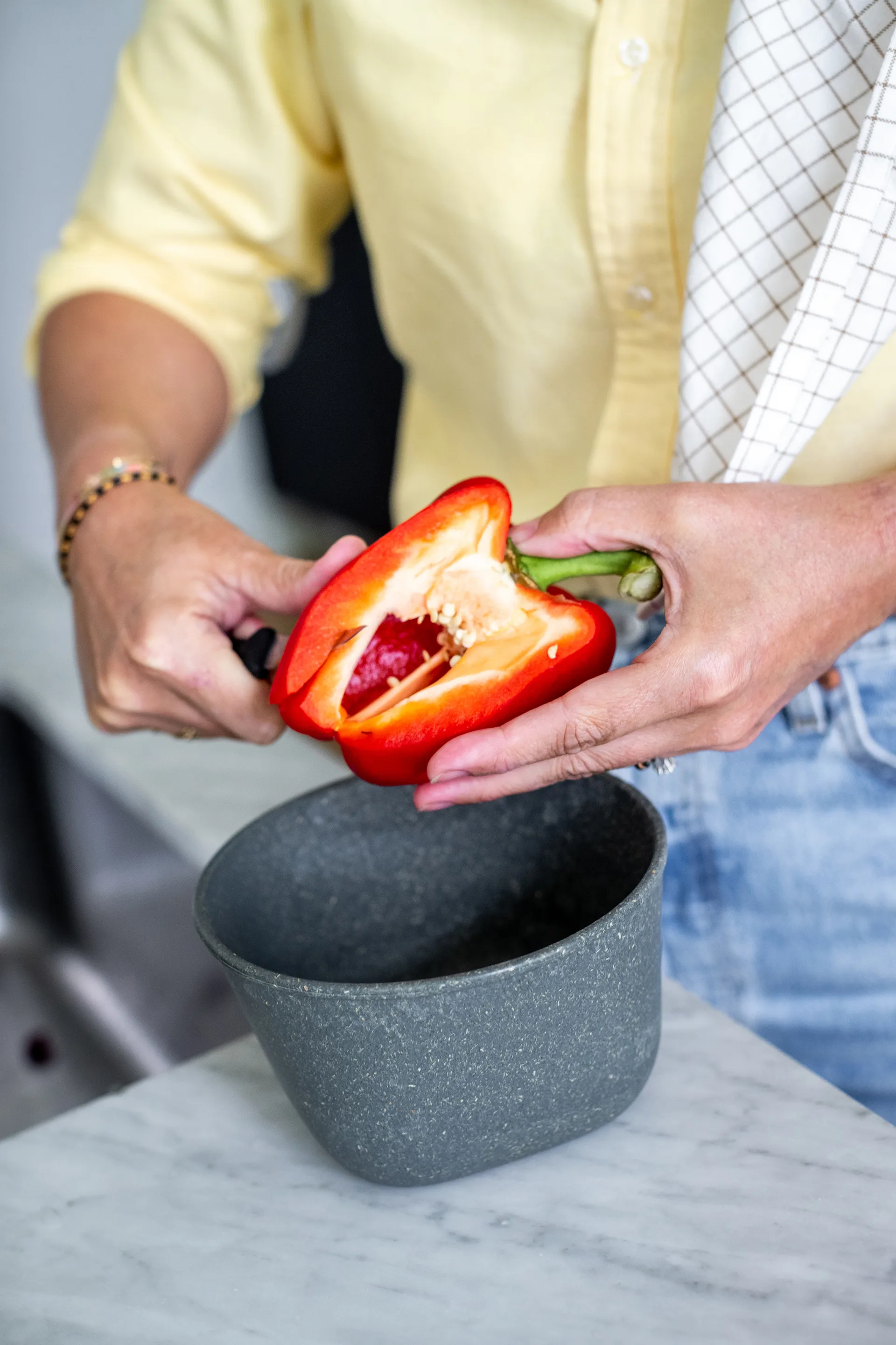 Connect bowl with lid 1 L biocircular thermoplastic, Nature ash grey Koziol