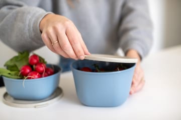 Connect bowl with lid 1 L biocircular thermoplastic - Nature flower blue - Koziol