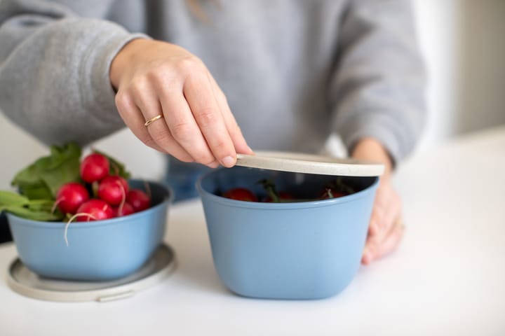 Connect bowl with lid 1 L biocircular thermoplastic, Nature flower blue Koziol
