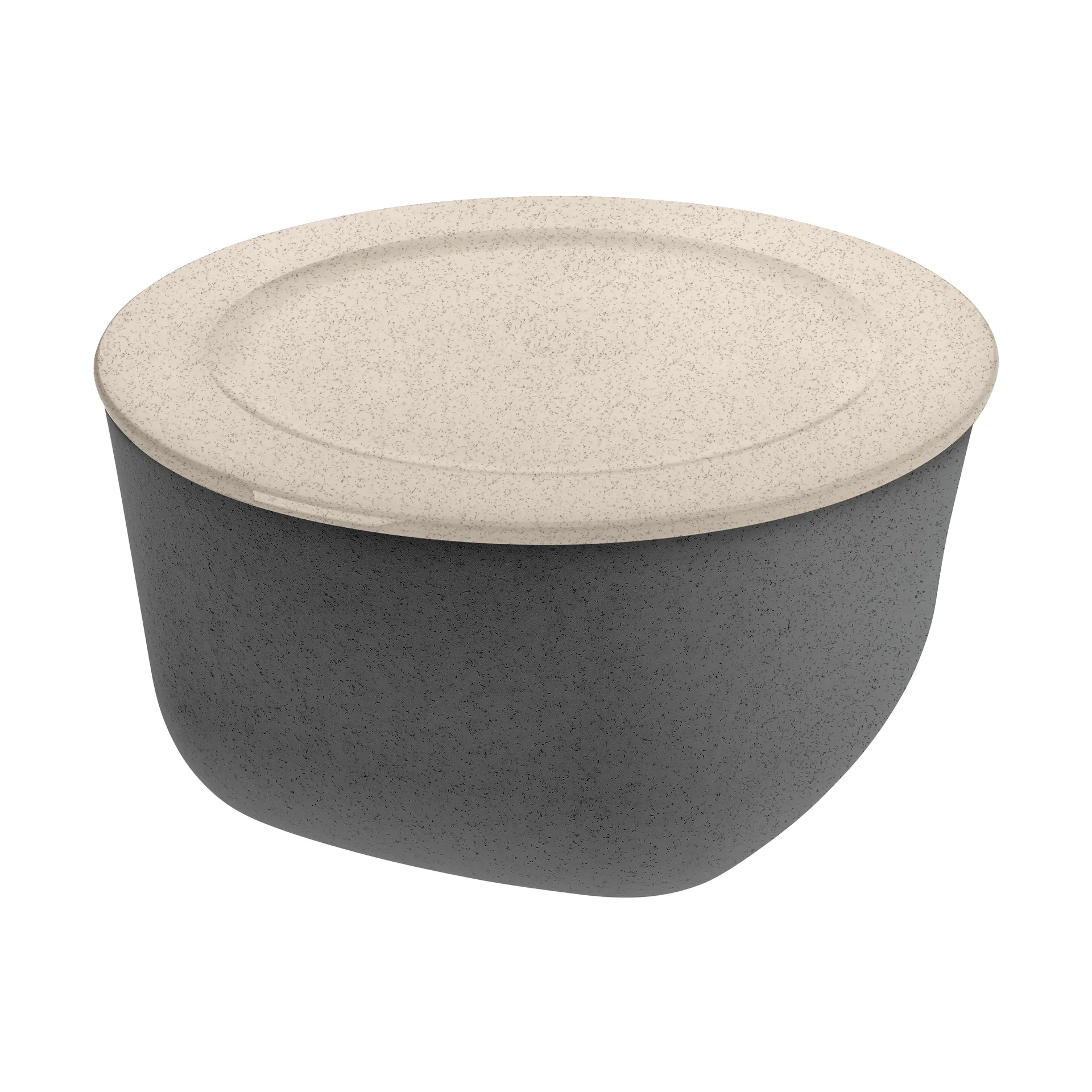 Connect bowl/basin with lid 4 L biocircular thermoplastic, Nature ash grey Koziol