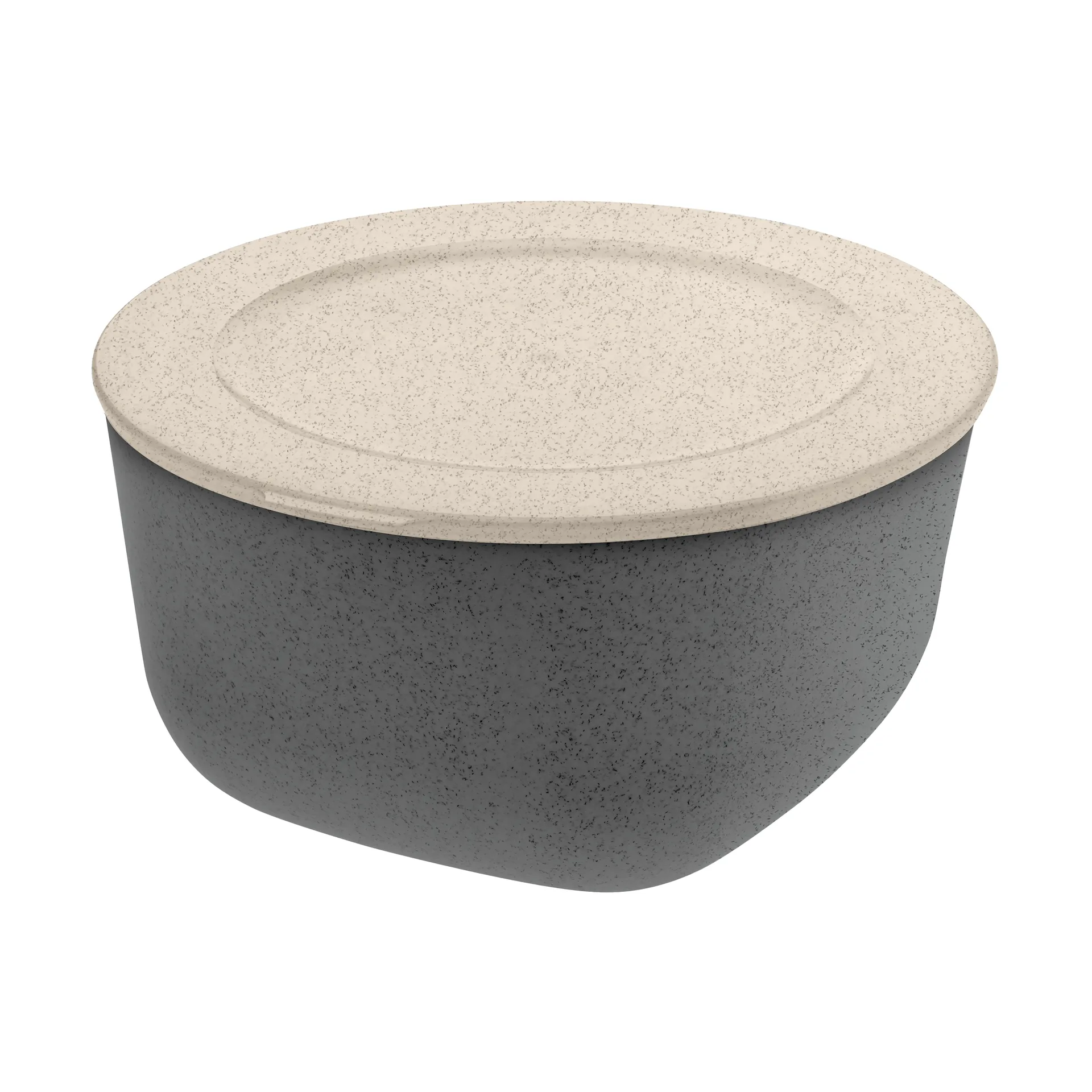 Connect bowl/bowl with lid 2 L biocircular thermoplastic, Nature ash grey Koziol