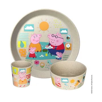 Connect children's dinnerware 3 pieces - Greta Pig - Koziol