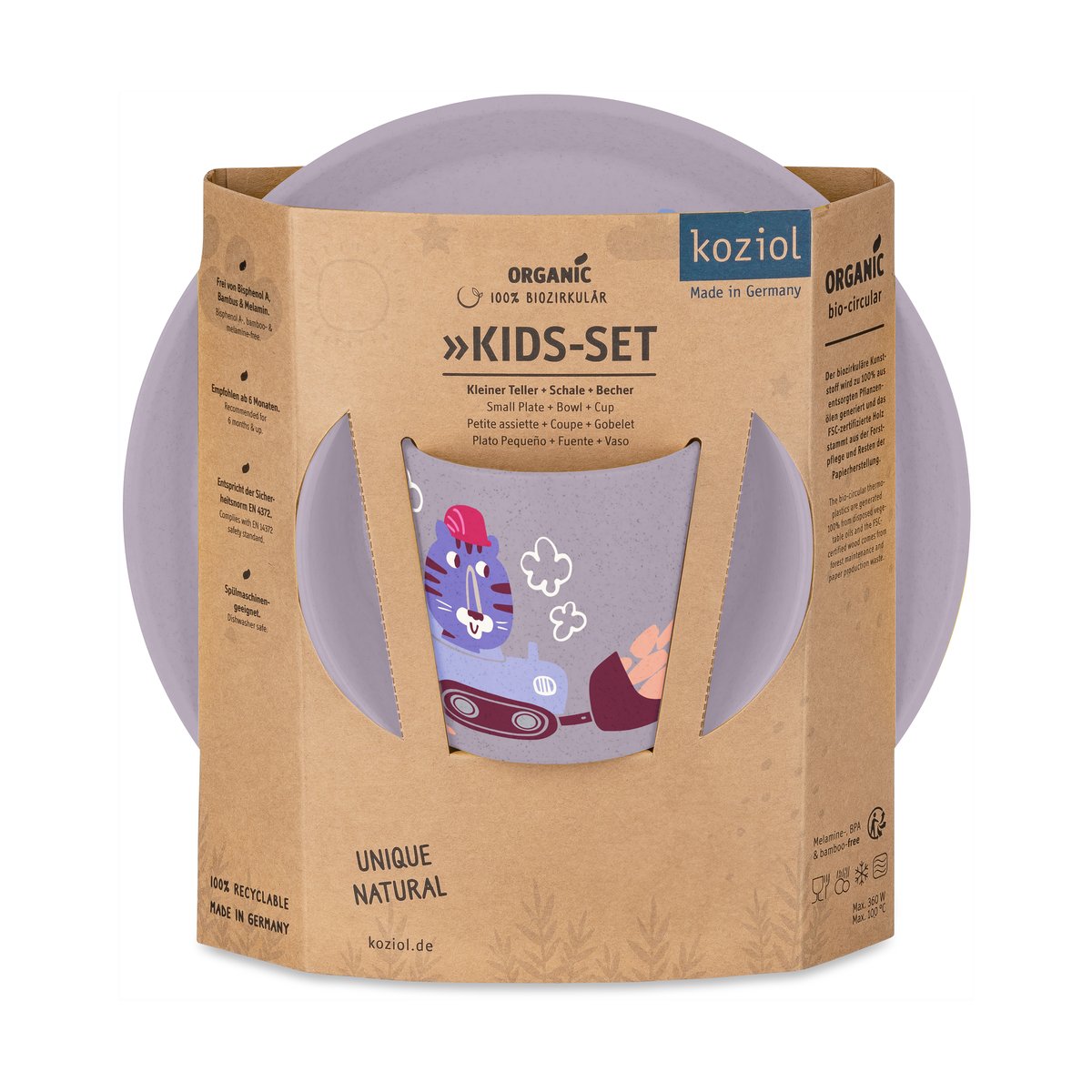 Koziol Connect children's dinnerware 3 pieces Trucks