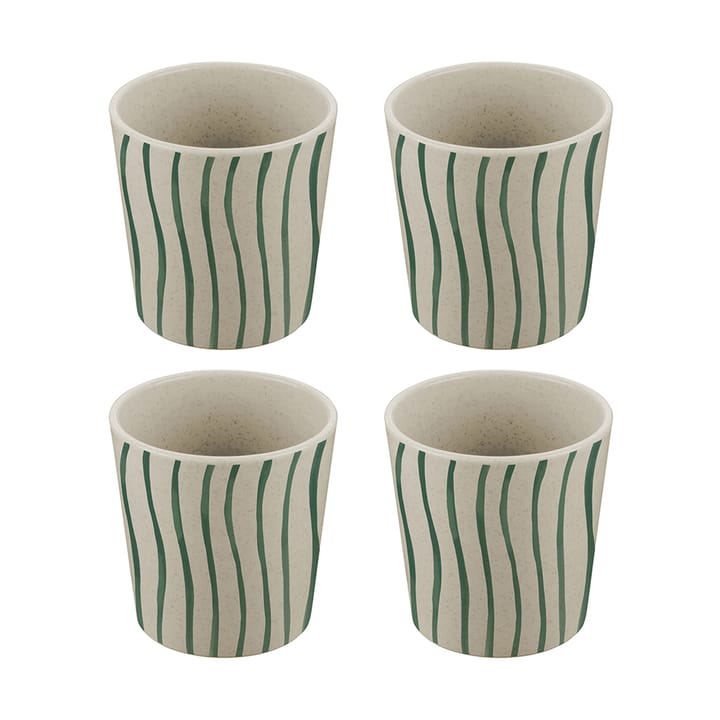 Connect cup S 19 cl 4-pack - Monstera stripes - Koziol