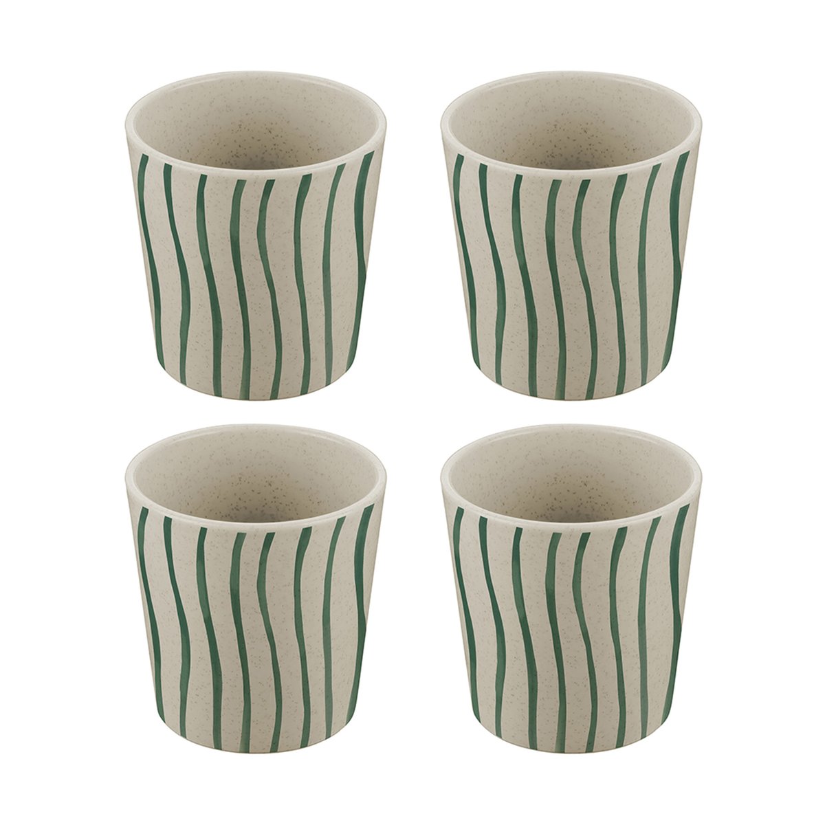 Koziol Connect cup S 19 cl 4-pack Monstera stripes | Scandinavian Design | Coffee cups | Multi
