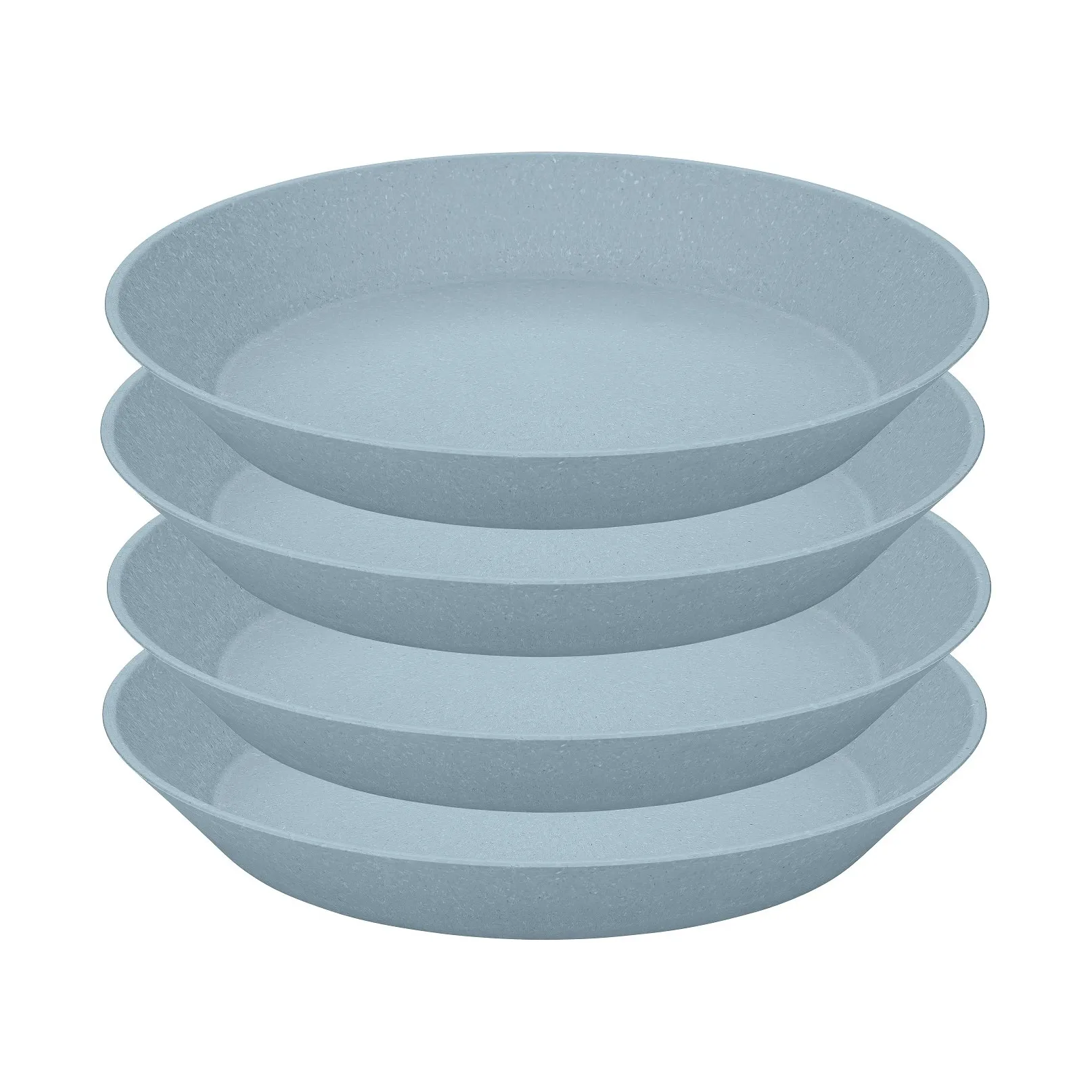 Connect deep plate Ø24 cm 4-pack, Natural flower blue Koziol