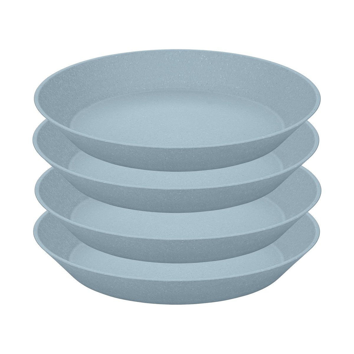 Koziol Connect deep plate o24 cm 4-pack Natural flower blue