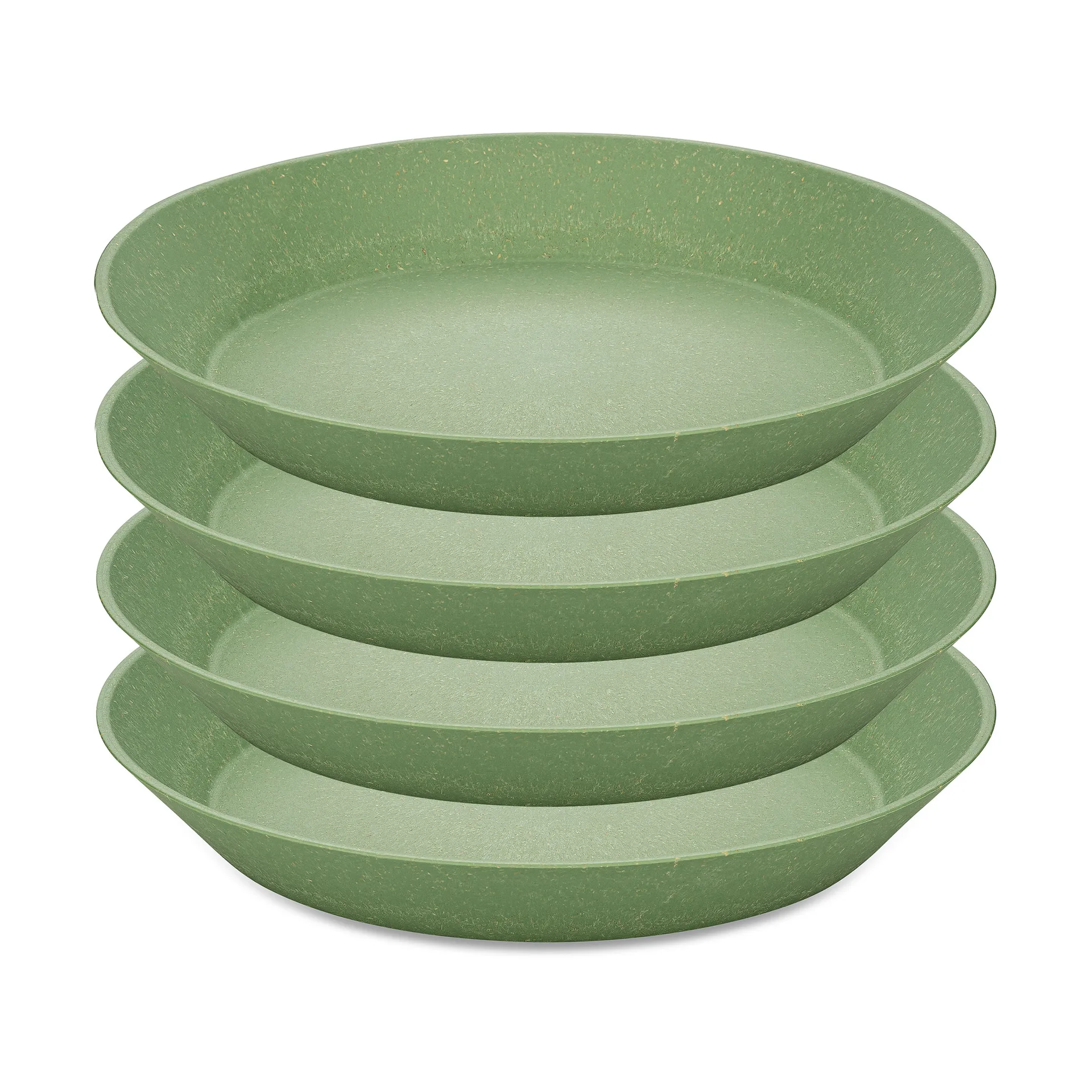 Connect deep plate Ø24 cm 4-pack, Natural leaf green Koziol