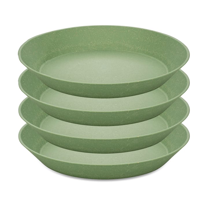 Connect deep  plate Ø24 cm 4-pack - Natural leaf green - Koziol