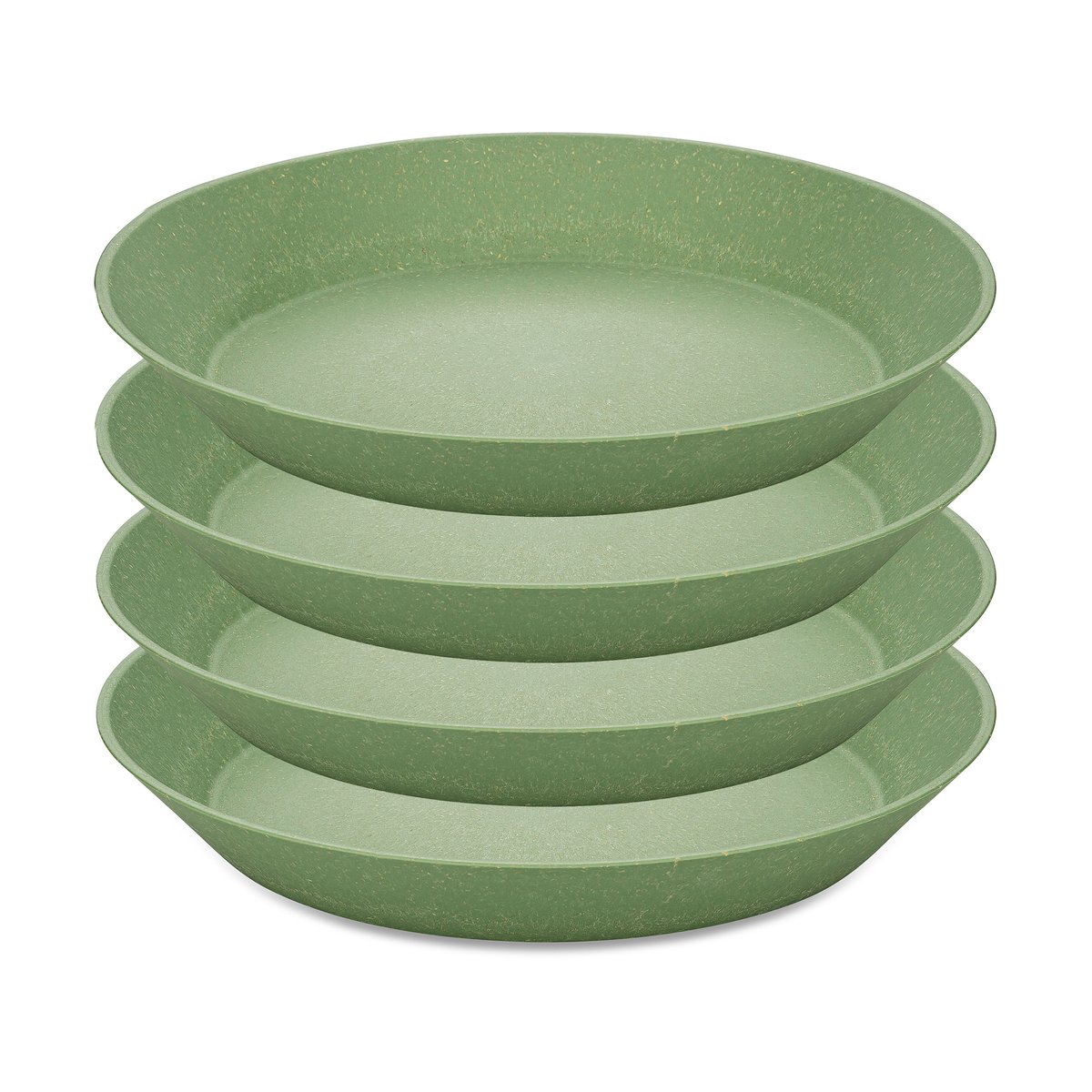 Koziol Connect deep plate o24 cm 4-pack Natural leaf green