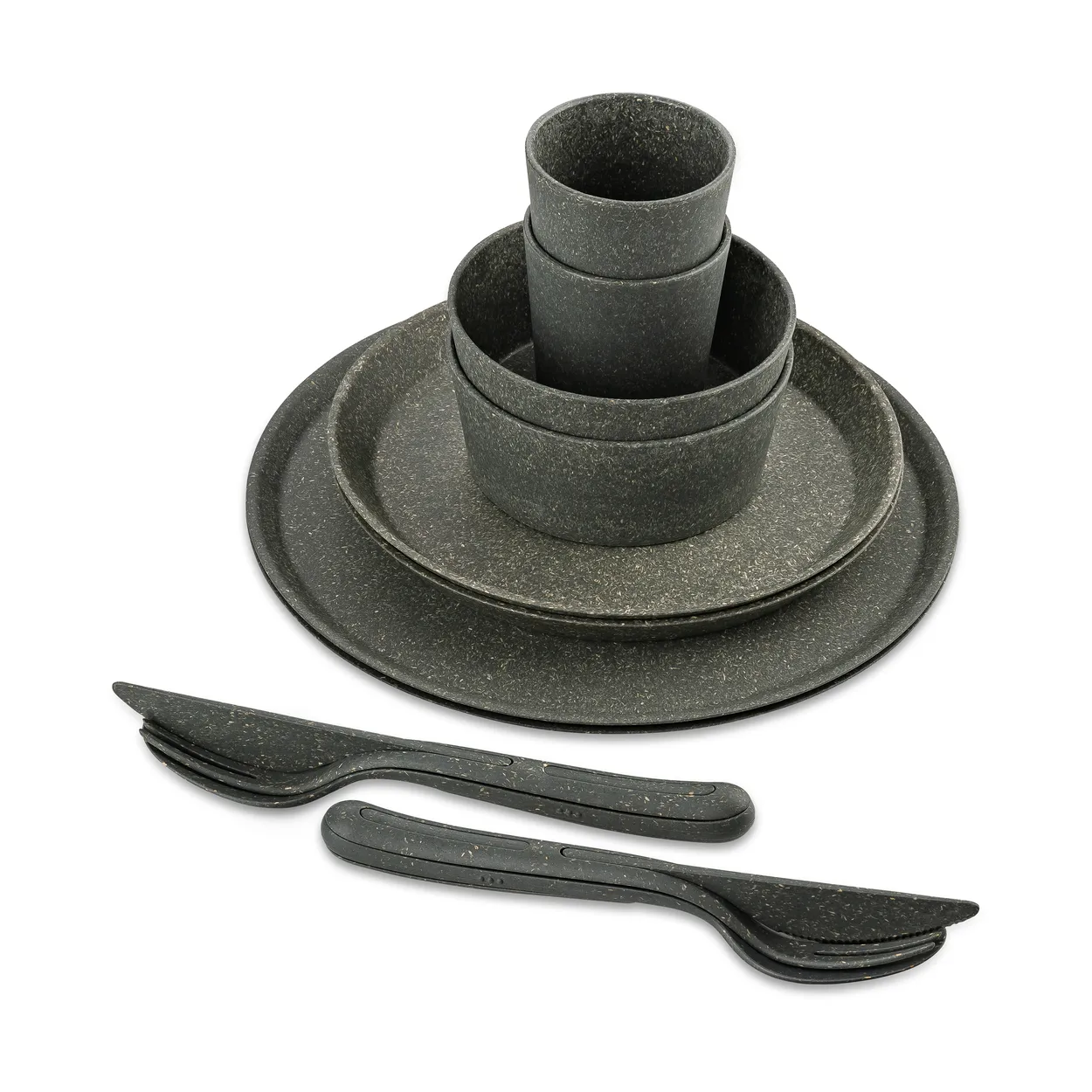 Koziol Connect Helsinki service set 10 pieces Natural ash grey