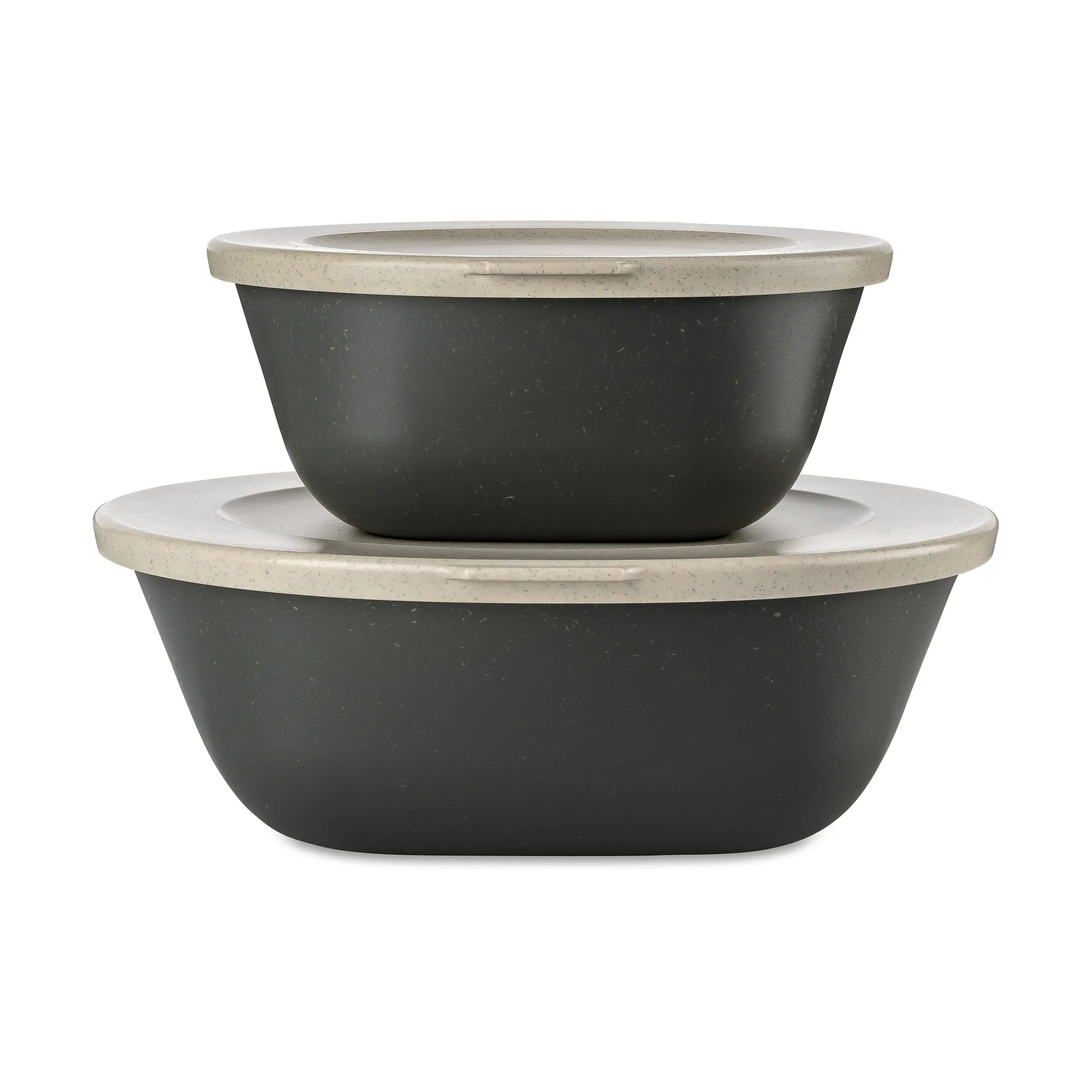 Connect Kopenhagen bowl with lid set of 2, Natural ash grey Koziol