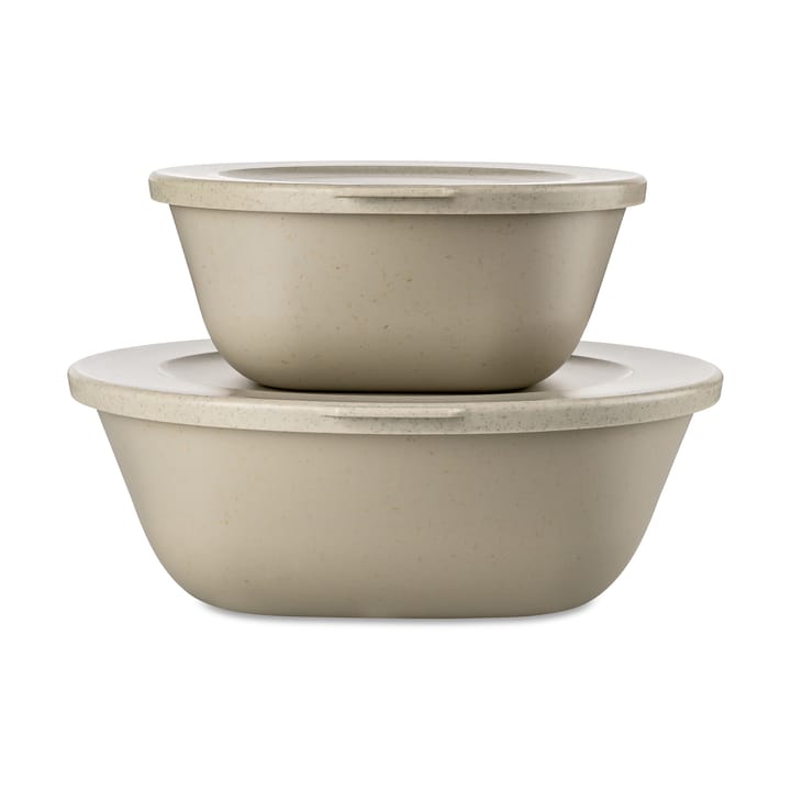 Connect Kopenhagen bowl with lid set of 2 - Natural desert sand - Koziol