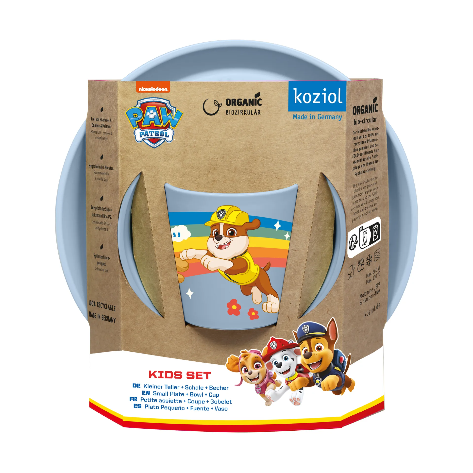 Connect Paw Patrol children's dinner set 3 pieces, Blue Koziol