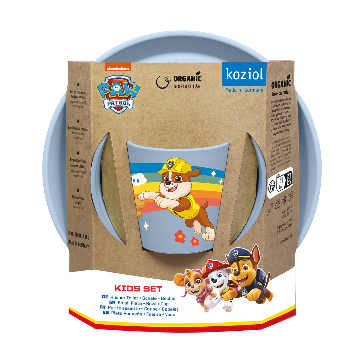 Koziol Connect Paw Patrol children's dinner set 3 pieces Blue
