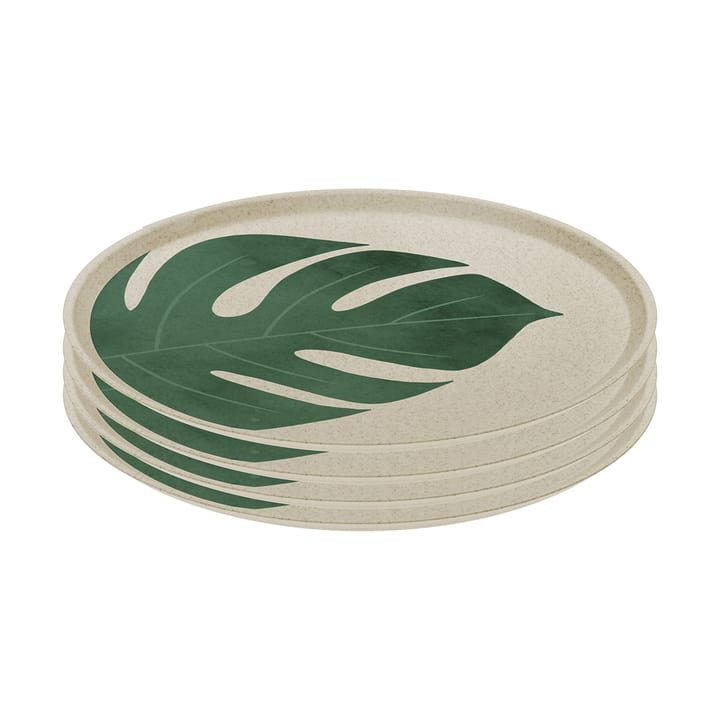 Connect plate Ø25.5 cm 4-pack - Monstera leaf - Koziol