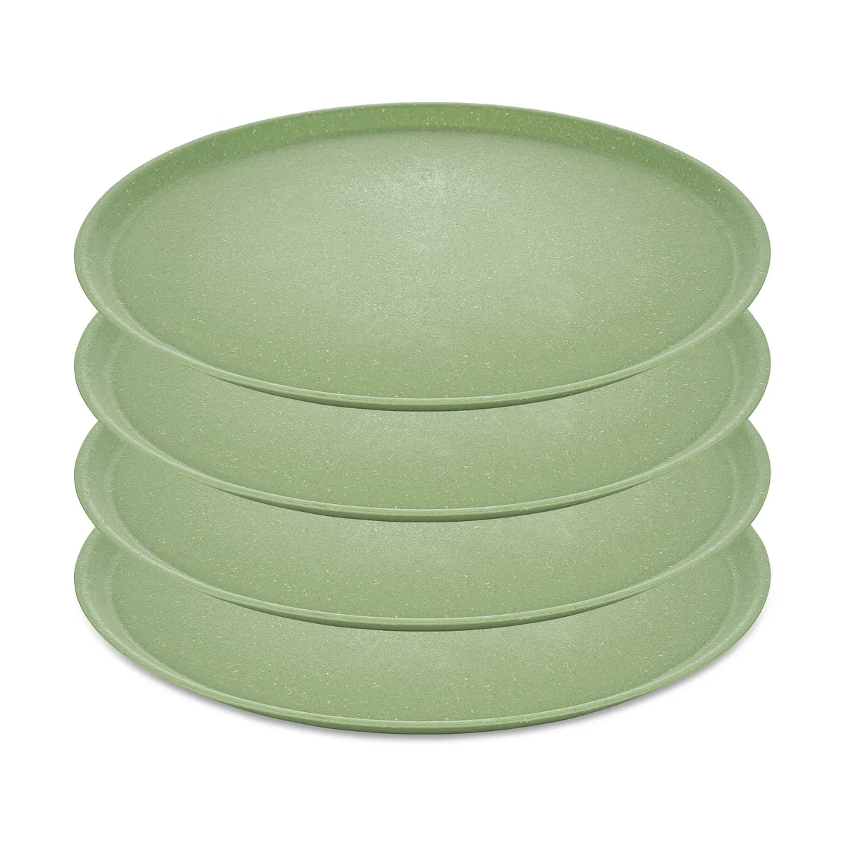 Koziol Connect plate Ø25.5 cm 4-pack Natural leaf green